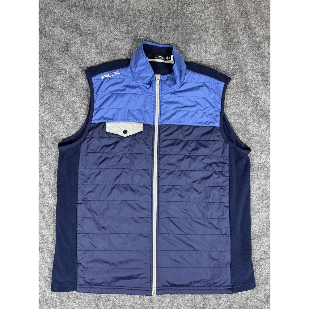Ralph‎ Lauren Vest Mens XL Blue Color Block Hybrid Gilet RLX
